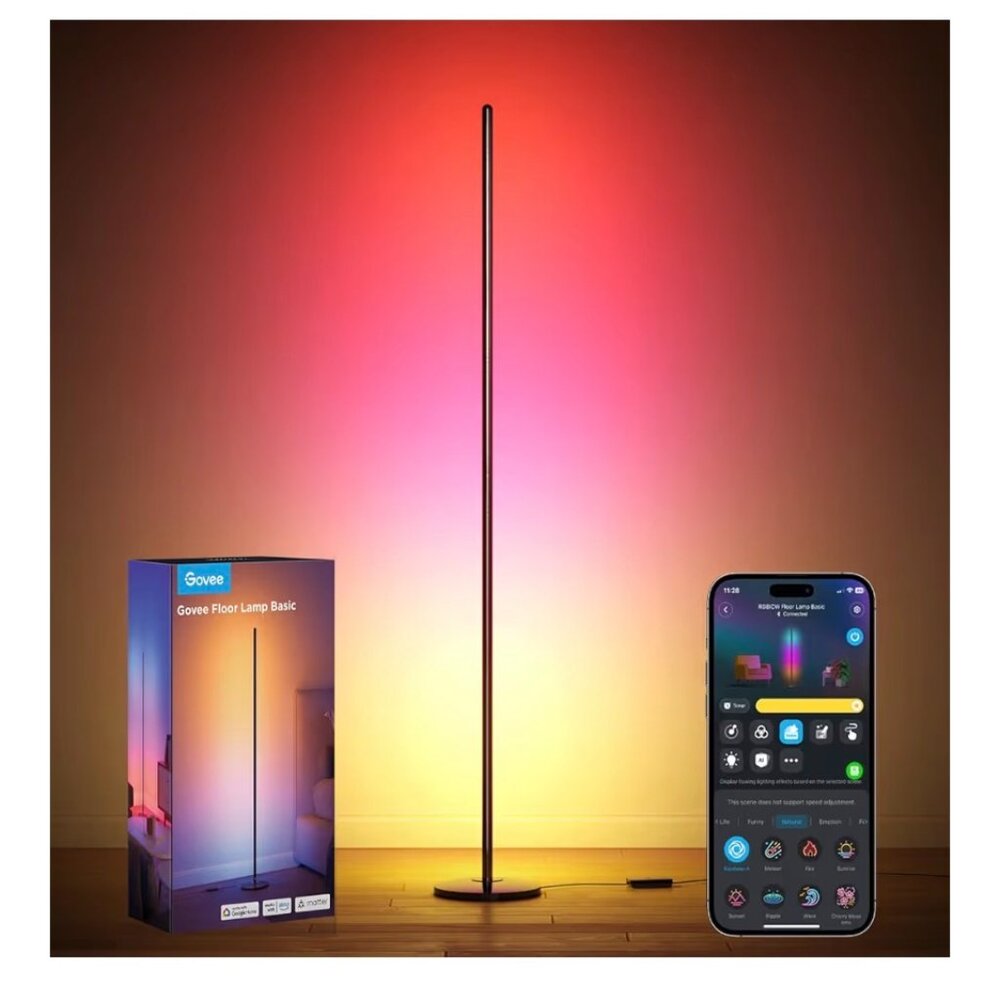 Govee RGBIC Floor Lamp Basic, 1000 Lumens, Alexa, 16mm Colors, Music Sync, BNIB